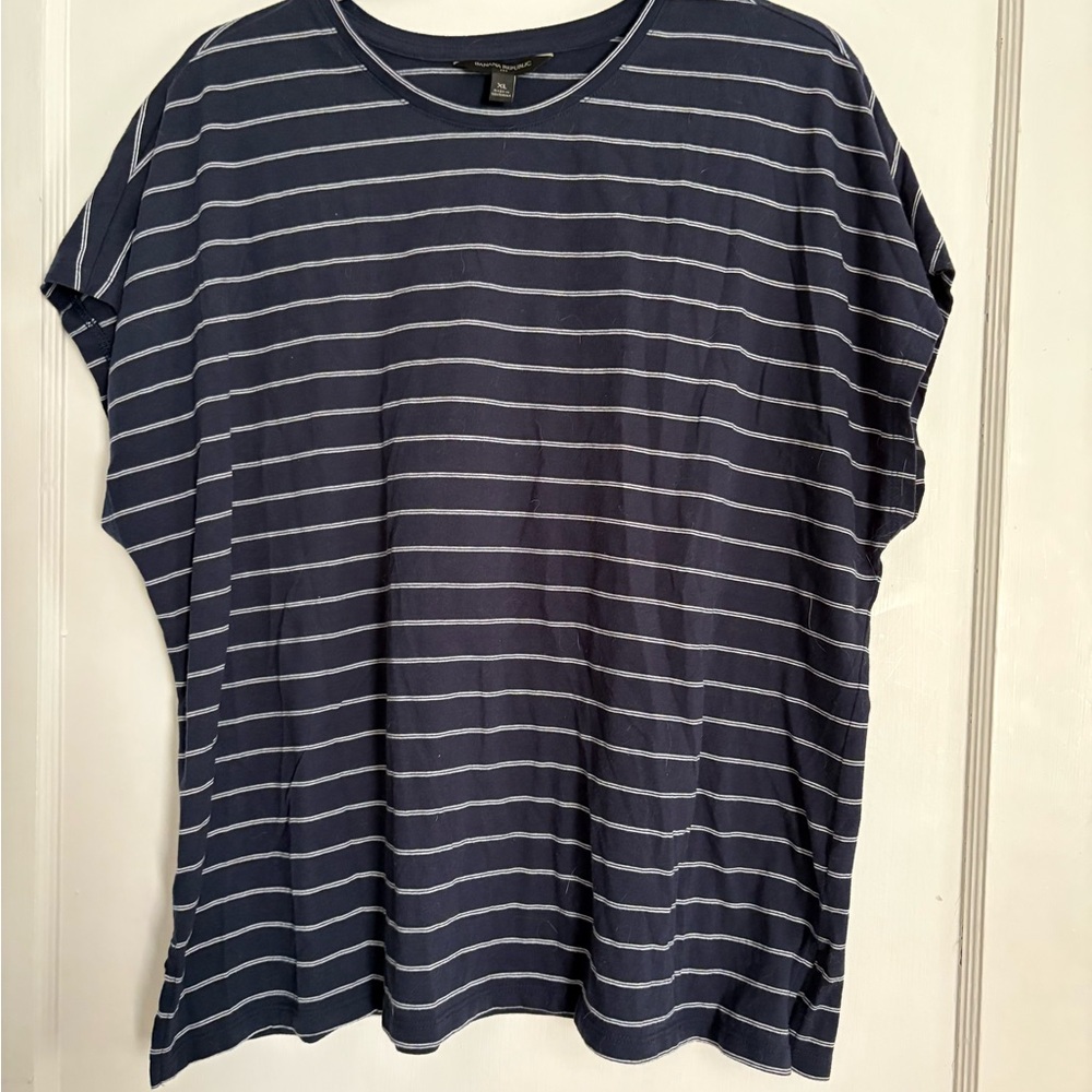 Banana Republic Navy Striped Top